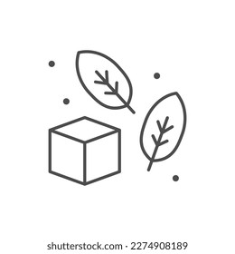 Sugar cube line outline icon