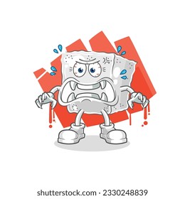 the sugar cube monster vector. cartoon character