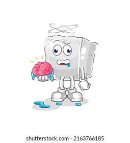 The Sugar Cube No Brain Vector. Cartoon Character