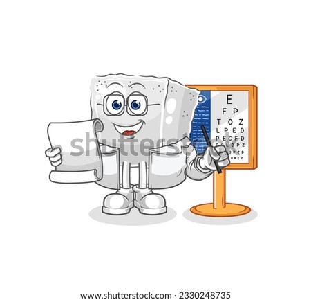 the sugar cube oculist cartoon. cartoon mascot vector