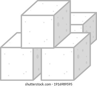 Sugar Cube On White Background Illustration Stock Vector (Royalty Free ...