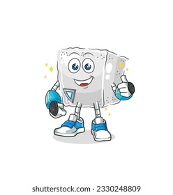 the sugar cube robot character. cartoon mascot vector