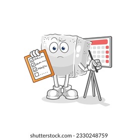 the sugar cube schedule list vector. cartoon character