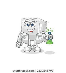 the sugar cube scientist character. cartoon mascot vector