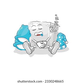 the sugar cube sleeping character. cartoon mascot vector