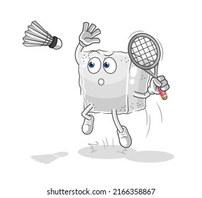 the sugar cube smash at badminton cartoon. cartoon mascot vector