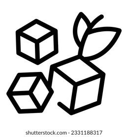 Sugar cube stevia icon outline vector. Vegan syrup. Food agave