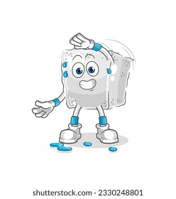 der Zucker-Würfel Stretching-Charakter. Cartoon-Maskottvektor