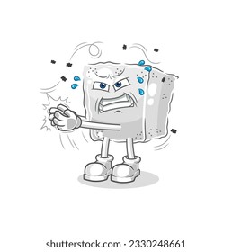 el personaje de la mosca del cisne del cubo de azúcar. vector de mascota de dibujos animados