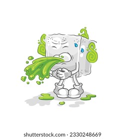 the sugar cube throw up cartoon. cartoon mascot vector