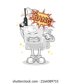the sugar cube warning shot mascot. cartoon vector