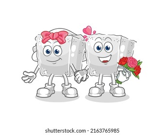 the sugar cube wedding cartoon. cartoon mascot vector