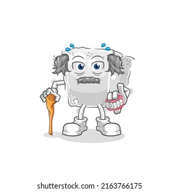 the sugar cube white haired old man. character vector
