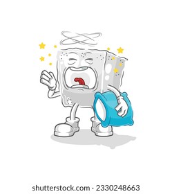 the sugar cube yawn character. cartoon mascot vector