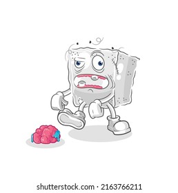 the sugar cube zombie character.mascot vector