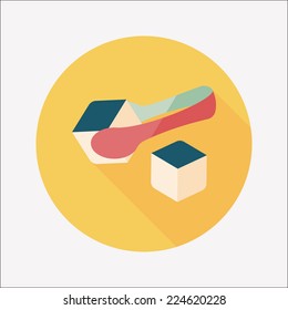 Sugar cubes flat icon with long shadow,eps10