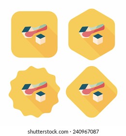 Sugar cubes flat icon with long shadow,eps10