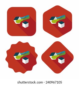 Sugar cubes flat icon with long shadow,eps10