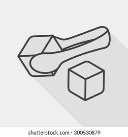 Sugar cubes flat icon with long shadow, line icon