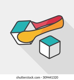 Sugar cubes flat icon with long shadow,eps10