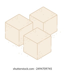 sugar cubes flat vector illustration clipart