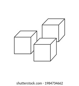 Sugar cubes icon design isolated on white background 