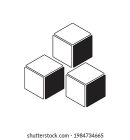 Sugar cubes icon design isolated on white background 