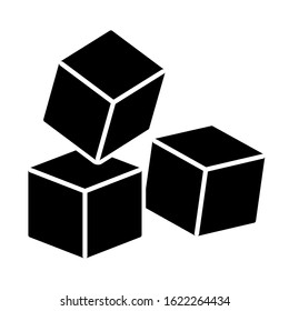 Sugar cubes icon design. Sugar cubes icon in modern silhouette style design. Vector illustration.