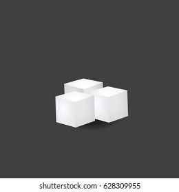 Sugar cubes icon isolated on black background. Vector art.