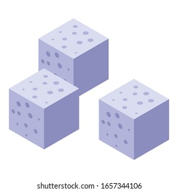Sugar cubes icon. Isometric of sugar cubes vector icon for web design isolated on white background