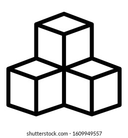 Sugar cubes icon. Outline sugar cubes vector icon for web design isolated on white background