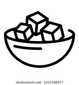 Sugar cubes icon outline vector. Trestia eating. Bean based