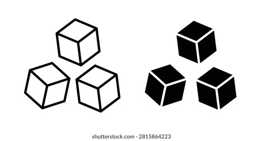 Sugar cubes icon set, collection of vector icons.