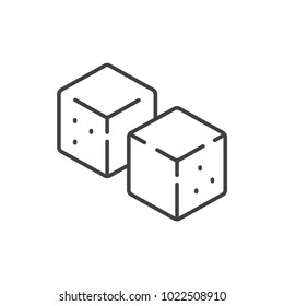Sugar cubes line icon.