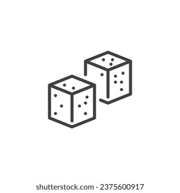 Sugar cubes line icon. linear style sign for mobile concept and web design. Sugar cubes outline vector icon. Symbol, logo illustration. Vector graphics