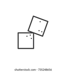 Sugar cubes line icon, outline vector sign, linear style pictogram isolated on white. Symbol, logo illustration. Editable stroke