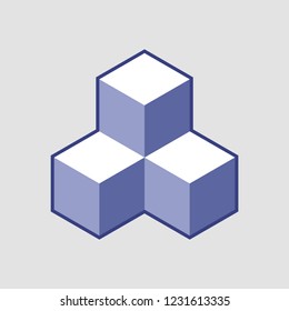 Sugar cubes logo. Vector illustration.