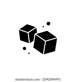 Sugar cubes simple glyph icon. Vector solid isolated black illustration.