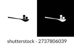 Sugar cubes spoon icon Pixel perfect vector graphics. Symbol, logo illustration.