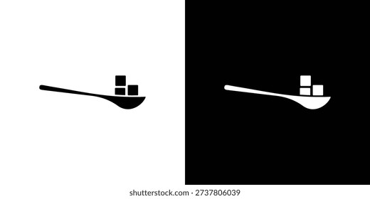 Sugar cubes spoon icon Pixel perfect vector graphics. Symbol, logo illustration.