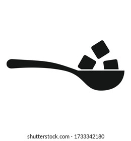 Sugar cubes in spoon icon. Simple illustration of sugar cubes in spoon vector icon for web design isolated on white background