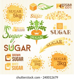 Sugar decoration set. Labels, icons and emblems