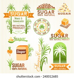 Sugar design elements. Emblems, icons and labels.