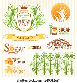 Sugar design elements. Icons, symbols and labels.