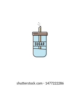 Sugar dispenser vector icon isolated on white background