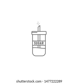 Sugar dispenser vector icon isolated on white background