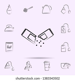 Sugar, disposable bag icon. Universal set of tea for website design and development, app development