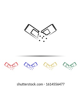 Sugar, disposable bag multi color style icon. Simple thin line, outline vector of tea icons for ui and ux, website or mobile application