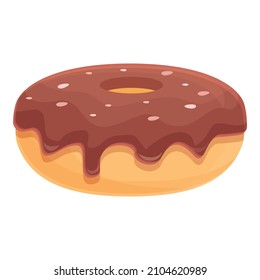 Vector de dibujos animados de ícono de donut azucarero. Pastel dulce. Crema de dulces