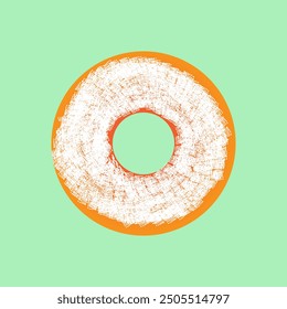 Donut de azúcar con un Vector de fondo verde claro